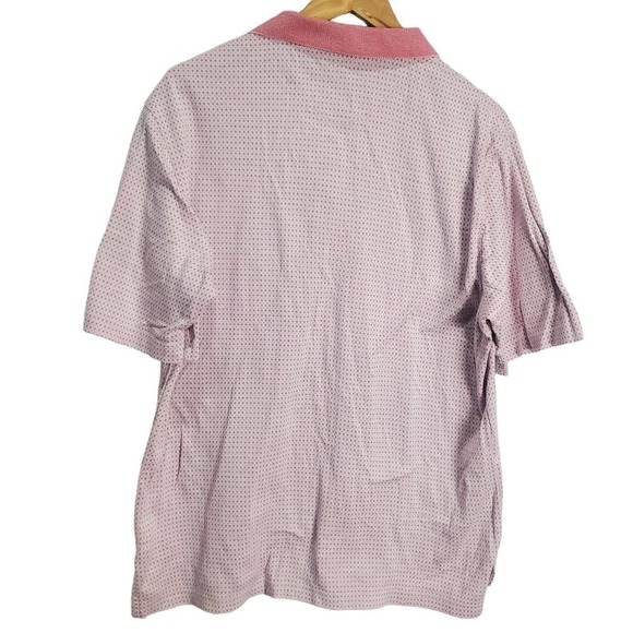 Daniel Cremieux Golf Polo Mens Large Pink Cotton Polka Dot Casual - Picture 2 of 9